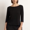 Mela Purdie - F01 2630 Relaxed Boat Neck Top - Black