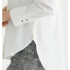 MARCO POLO - YTMW24419 Long Sleeved Longline Essential Shirt - White - Image 3