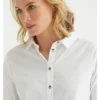 MARCO POLO - YTMW24419 Long Sleeved Longline Essential Shirt - White - Image 4