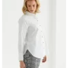 MARCO POLO - YTMW24419 Long Sleeved Longline Essential Shirt - White - Image 6