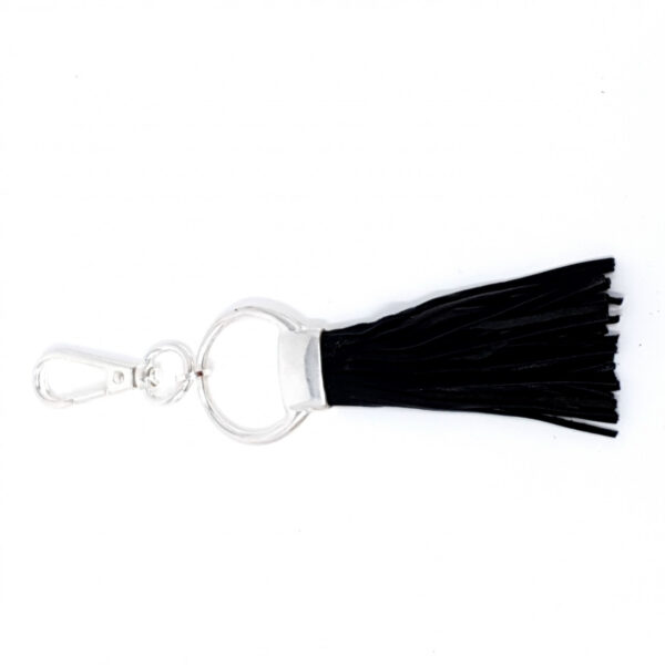 KEY RING - Key Ring 3 - Silver with Black Tassel