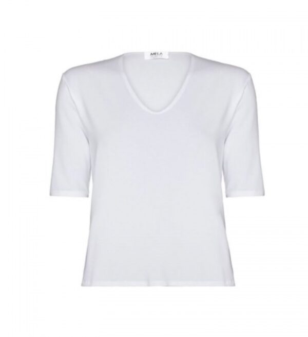 Mela Purdie - F01 - 283 Matte Jersey Elbow Top White - Image 2