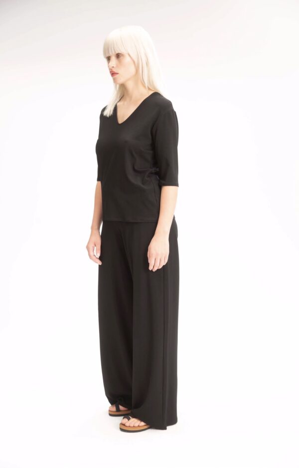 Mela Purdie - F01 283 Matte Jersey Elbow Top Black - Image 2