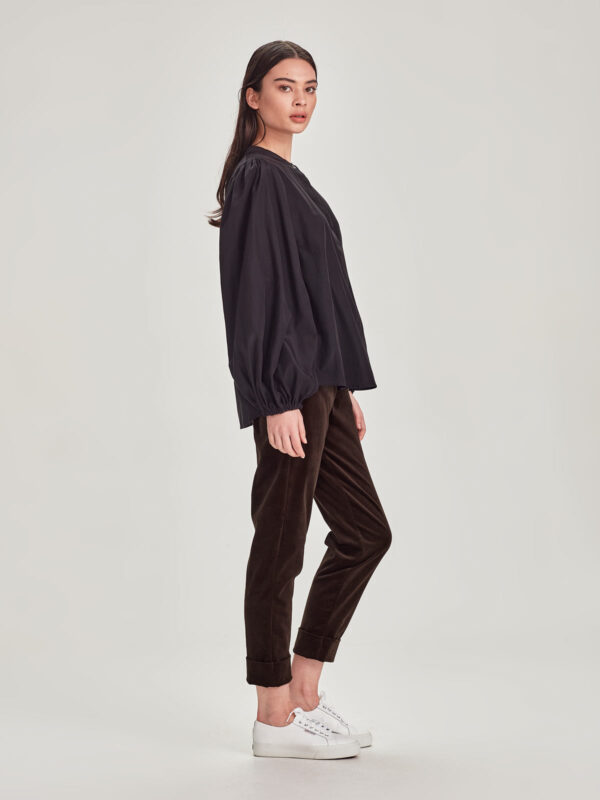 SILLS - 12265 Cord Cuffed Hepburn Pant Chocolate - Image 2