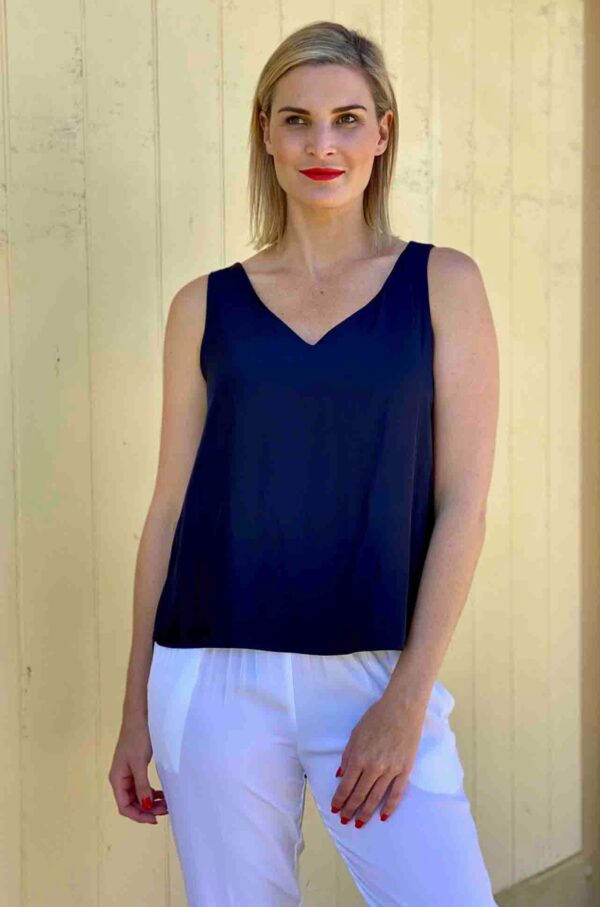 Mela Purdie - F67 2703 Audrey Tank - French Navy - Image 2