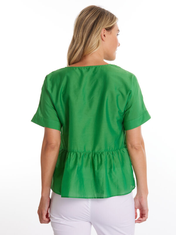 MARCO POLO - YTMS44551 S/S Pleat Front Top Emerald - Image 4