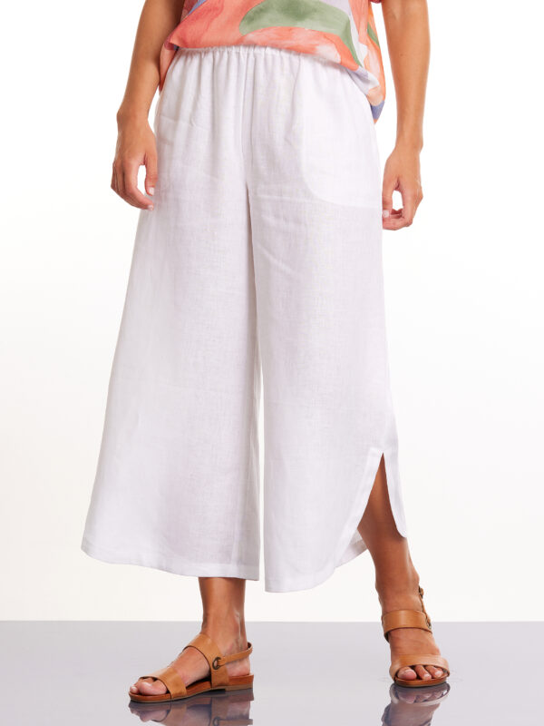 MARCO POLO - YTMS48220 3/4 Tulip Linen Pant White - Image 2