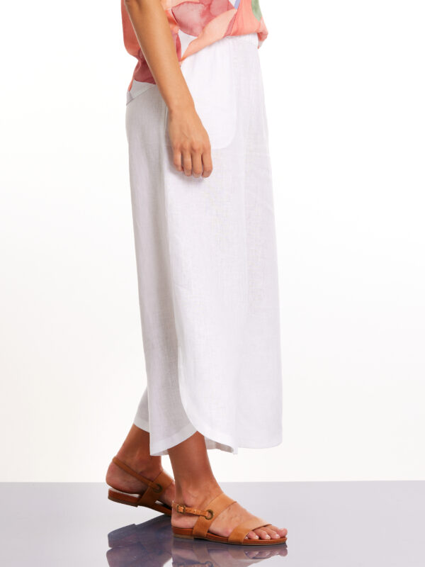 MARCO POLO - YTMS48220 3/4 Tulip Linen Pant White - Image 3