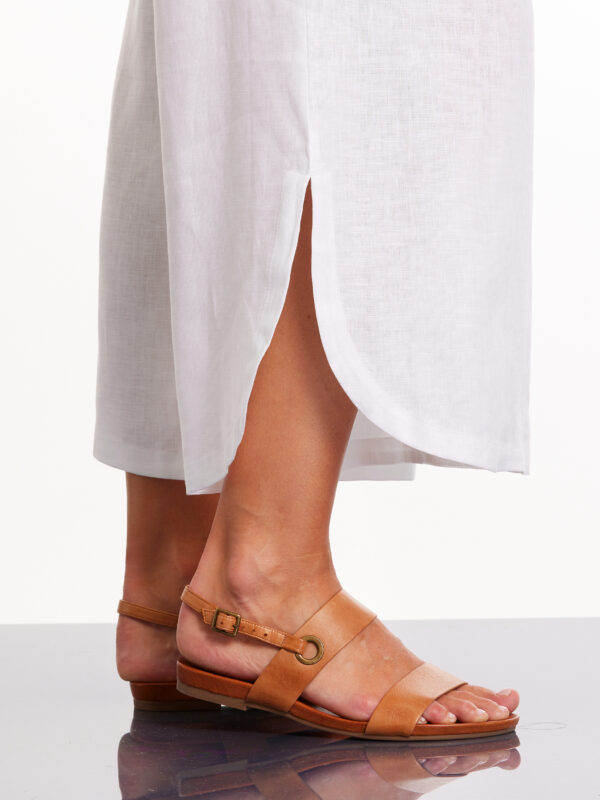 MARCO POLO - YTMS48220 3/4 Tulip Linen Pant White - Image 4