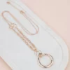 NECKLACE - L1834NRG Rose Gold Double Ring