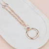 NECKLACE - L1834NRG Rose Gold Double Ring - Image 2