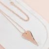 NECKLACE - L1832NRG Long Rose Gold Flat Heart - Image 2