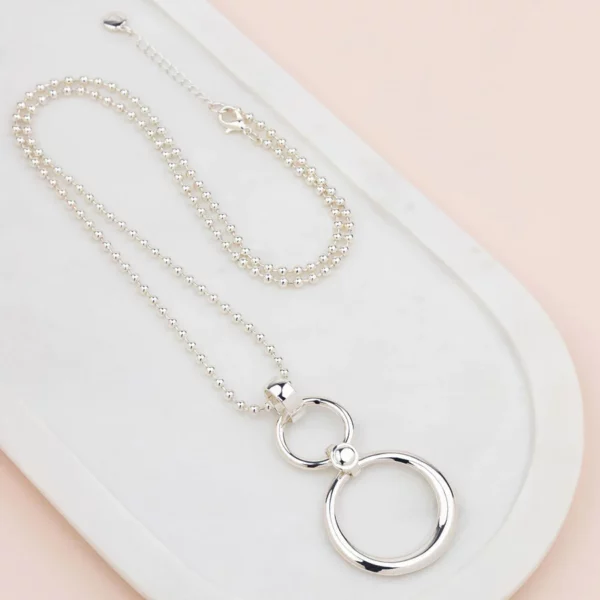 NECKLACE - L1765NS Everyday Silver 2 Ring - Image 2