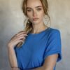 MAZU - All You Need Cuff Tee - Ibiza Blue - Image 4