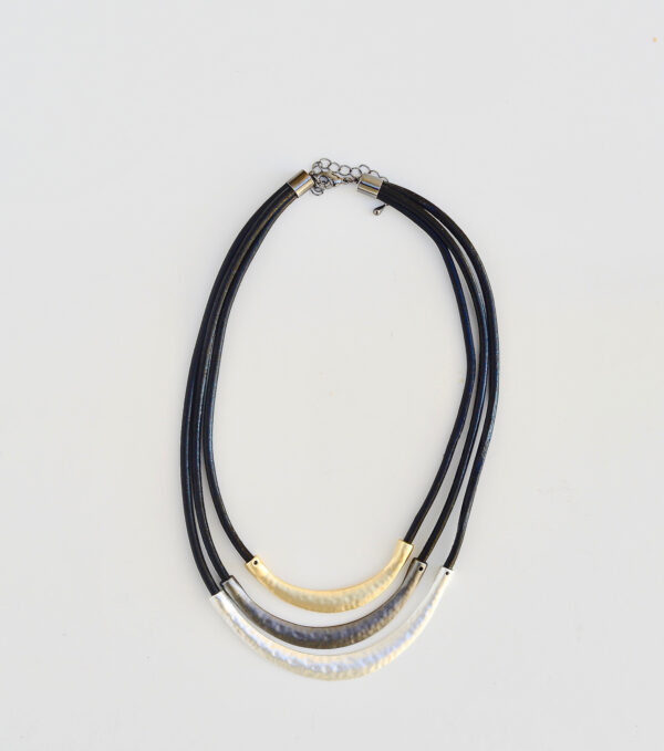 NECKLACE - 20-146 3 Mixed Metal Discs Necklace