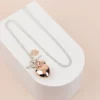 NECKLACE - L1752NMH LIMITED EDITION | LONG SILVER & ROSE GOLD HEART NECKLACE