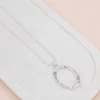 NECKLACE - L1815NS SILVER OPEN HEART ADJUSTABLE LONG