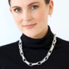 Interlinked Necklace - Beaten Silver