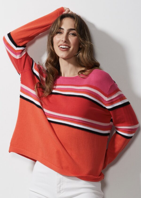 LD+CO - Rainbow Ottoman Top LC6672 - Pink