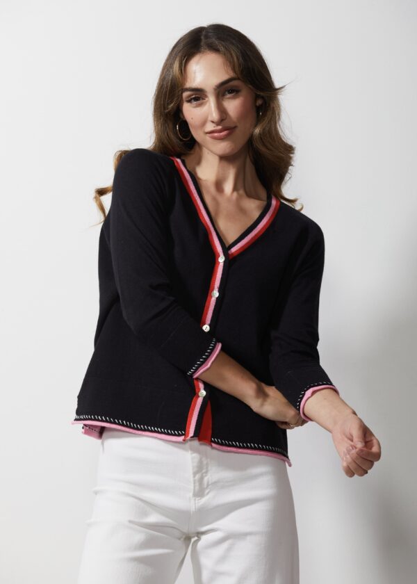 LD+CO - Hand Work Cardi LC6652 - Black