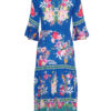 LOOBIES Story - La Fiesta Midi Dress LS2750 - Corfu Blue Multi - Image 4