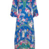 LOOBIES Story - La Fiesta Midi Dress LS2750 - Corfu Blue Multi - Image 3