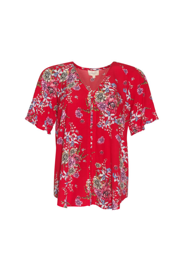 Madly Sweetly - Garden Party Top MS1415 - Red Multi - Image 2