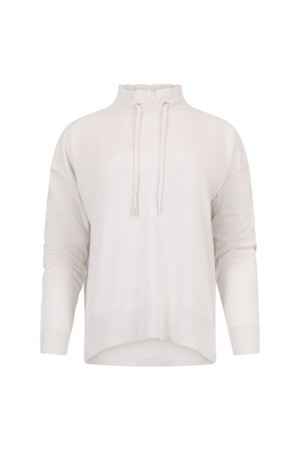 Madly Sweetly - Everywhere Drawstring Sweater MSK2521 - Silver - Image 3