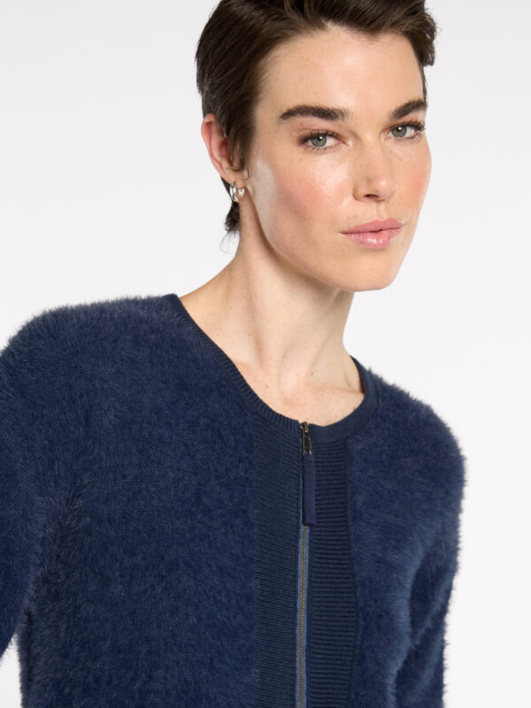Marco Polo - Fluffy Knit Bomber YTMP3599 - Navy - Image 3