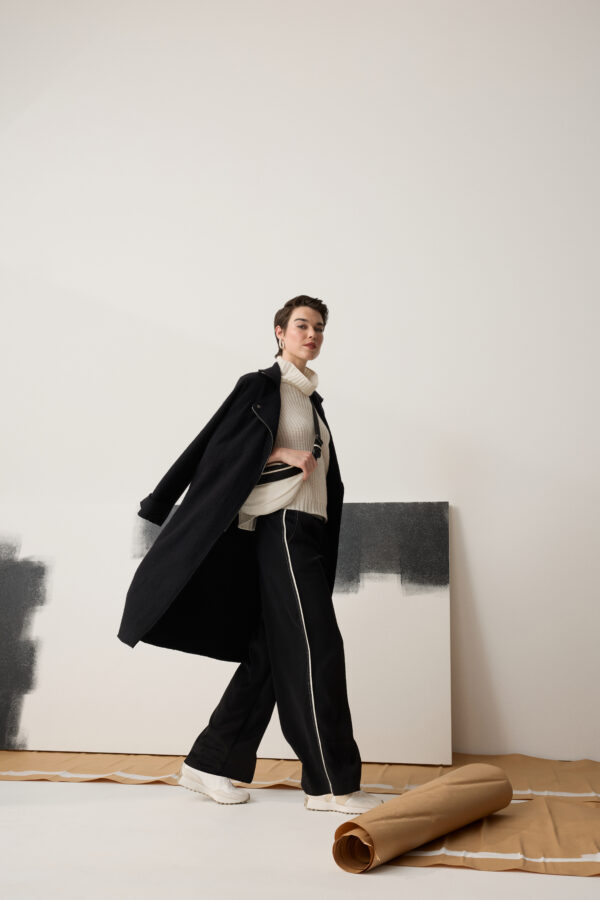 MARCO POLO - YTMP3624 Boiled Wool Moto Coat- Black