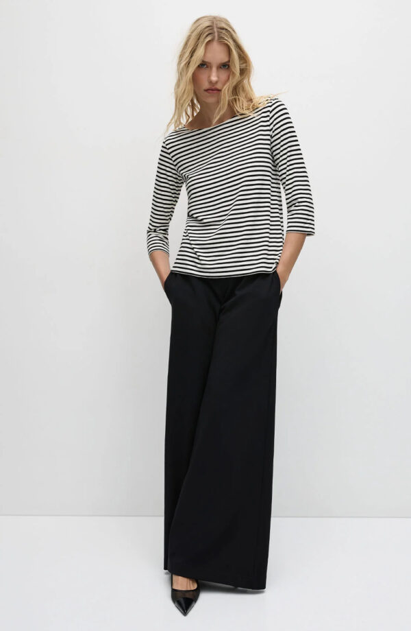 MELA PURDIE - Relaxed Boat Neck F531 2630 - Black/Vanilla - Image 4