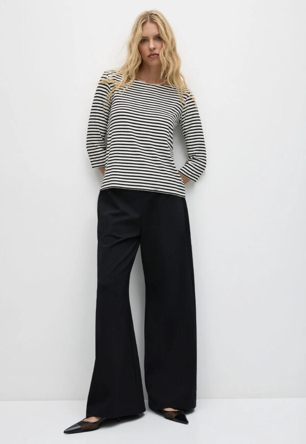 MELA PURDIE - Relaxed Boat Neck F531 2630 - Black/Vanilla - Image 6
