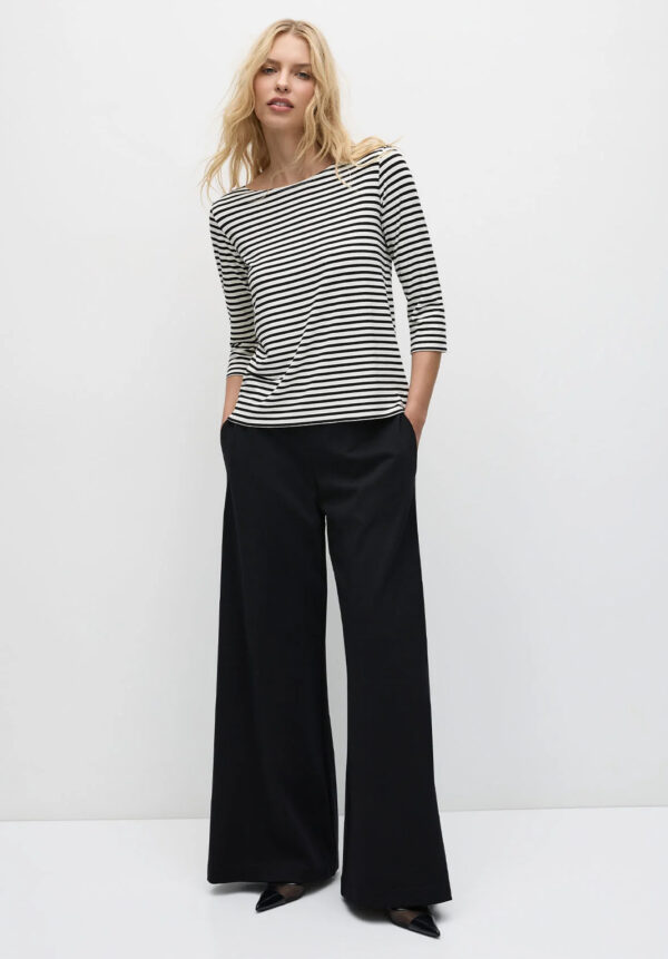 MELA PURDIE - Relaxed Boat Neck F531 2630 - Black/Vanilla - Image 7