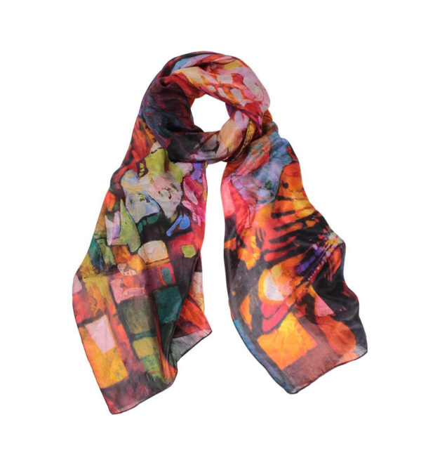 D LUX - Hummingbird Abstract Silk Scarf - Multi - Image 3