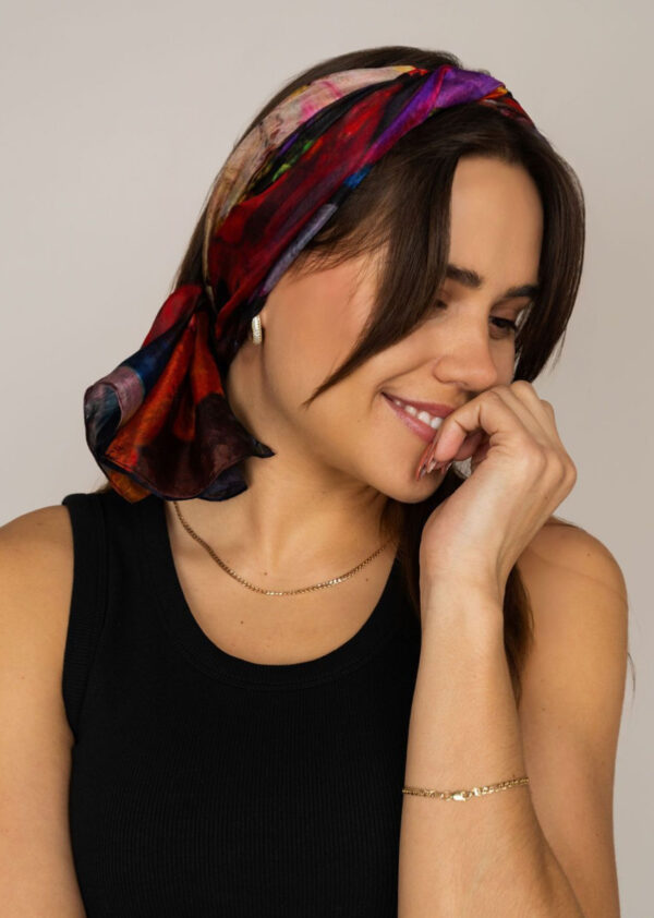 D LUX - Hummingbird Abstract Silk Scarf - Multi - Image 4