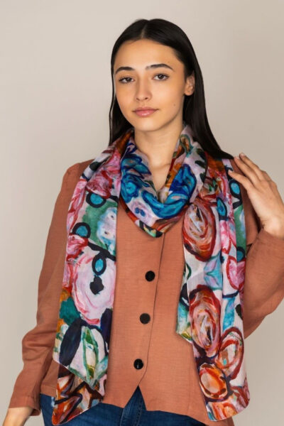 D~LUX - Fiore Silk Scarf - Tan