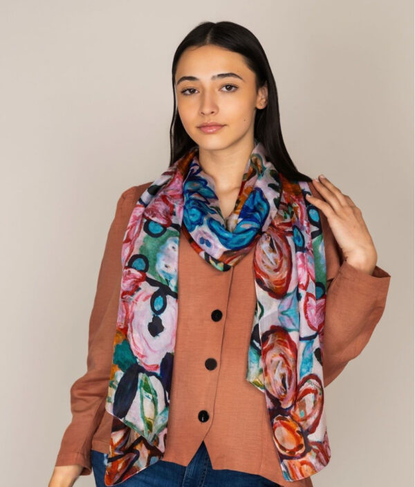 D~LUX - Fiore Silk Scarf - Tan