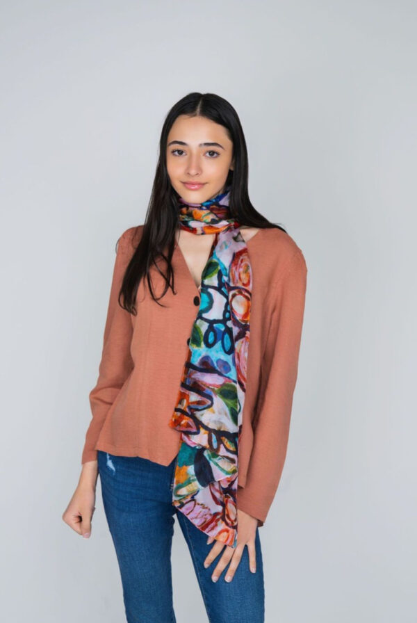 D~LUX - Fiore Silk Scarf - Tan - Image 2