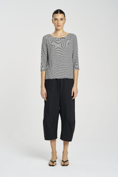 MELA PURDIE-(Pre Sale) Relaxed Boat Neck -Black/White Stripe F537 2630