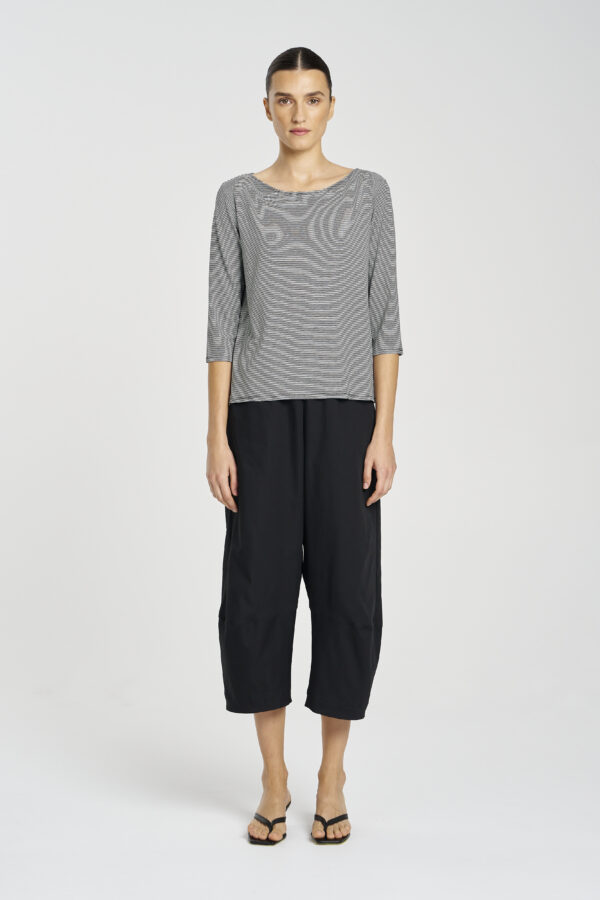 MELA PURDIE-(Pre Sale) Relaxed Boat Neck -Black/White Stripe F537 2630