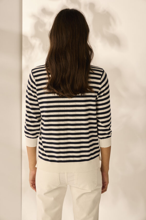 Lania - Sayer Cardi LA3680 - Ink/Off White Stripe - Image 2