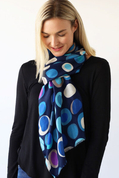 Archer-Blue Spot Scarf