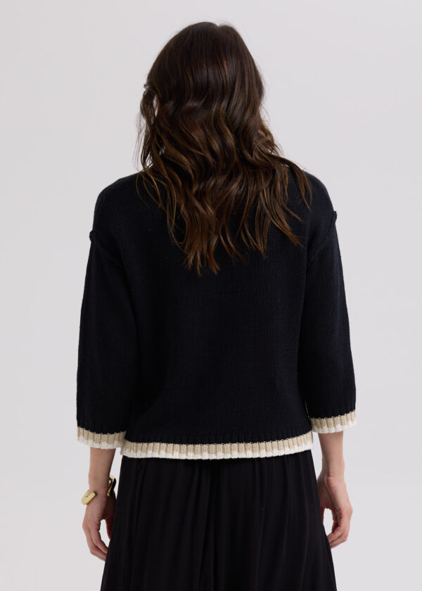 LD+Co -LC7762 Textured Cardi -Black - Image 5