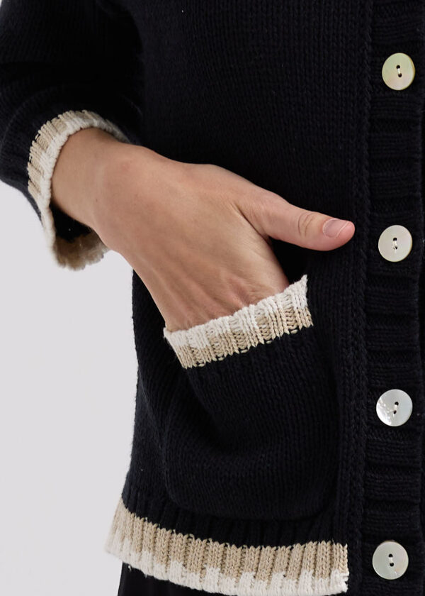 LD+Co -LC7762 Textured Cardi -Black - Image 4
