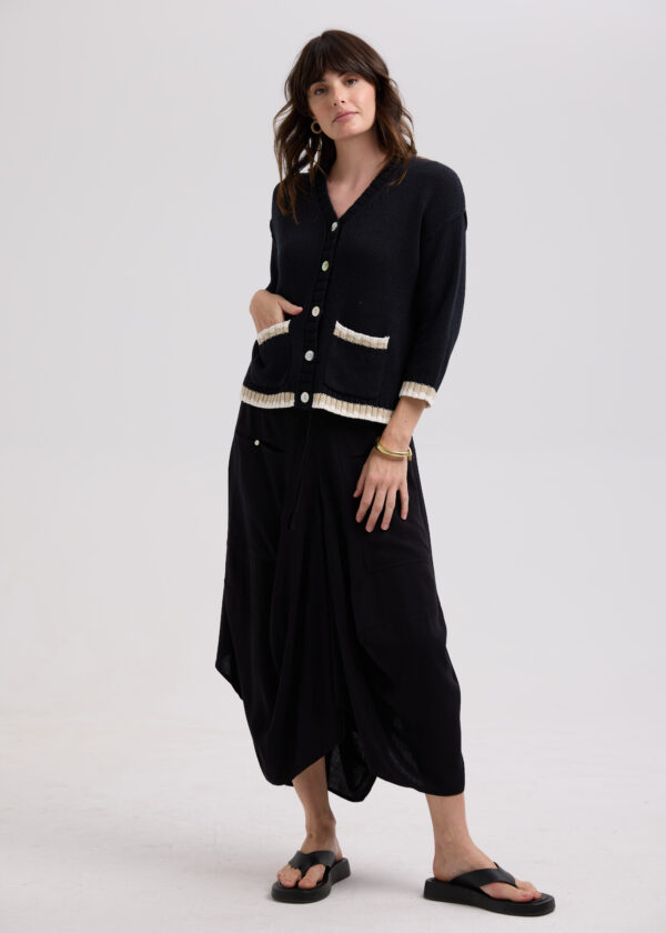 LD+Co -LC7762 Textured Cardi -Black