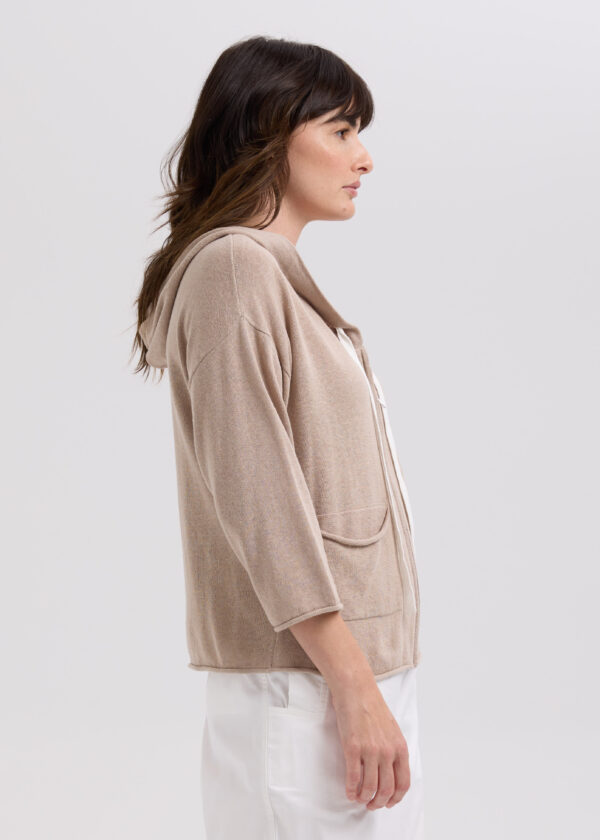 LD+Co Linen Hoodie LC7765- Taupe - Image 6