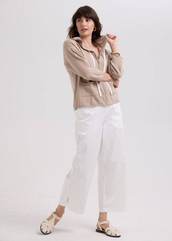LD+Co Linen Hoodie LC7765- Taupe - Image 3