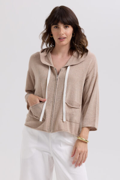 LD+Co Linen Hoodie LC7765- Taupe