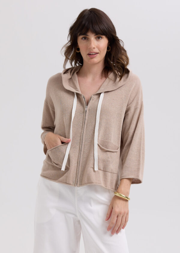 LD+Co Linen Hoodie LC7765- Taupe