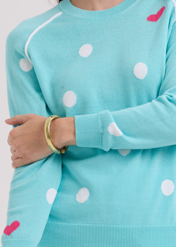 LD+Co Spot the Love Jumper -Aqua - Image 2